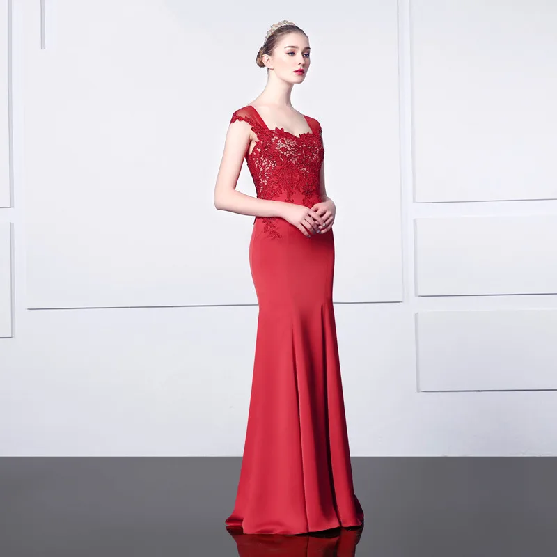 Прозрачное сзади милое платье с коротким рукавом robe de soiree новая мода vestido de festa Красное длинное вечернее элегантное платье русалки