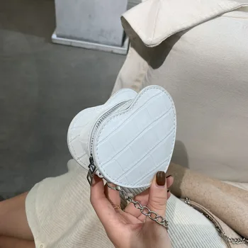 

Lingge chain bag peach heart love bag female bag 2020 new heart-shaped mini shoulder messenger small bag