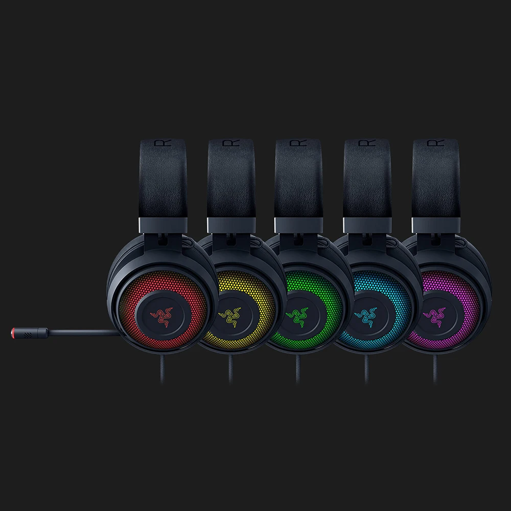 Razer Kraken Ultimate RGB USB игровая гарнитура THX 7,1 пространственный объемный звук Chroma освещение выдвижной активный шумоподавление