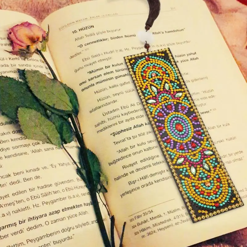 5D DIY алмазная живопись кожа Закладка с кисточкой книжные знаки особой формы Алмазная вышивка DIY ремесло