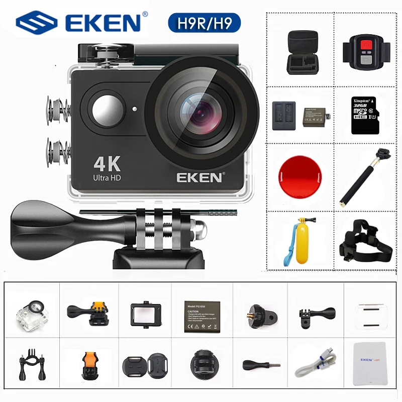 Оригинальная экшн камера EKEN H9 H9R водонепроницаемая спортивная