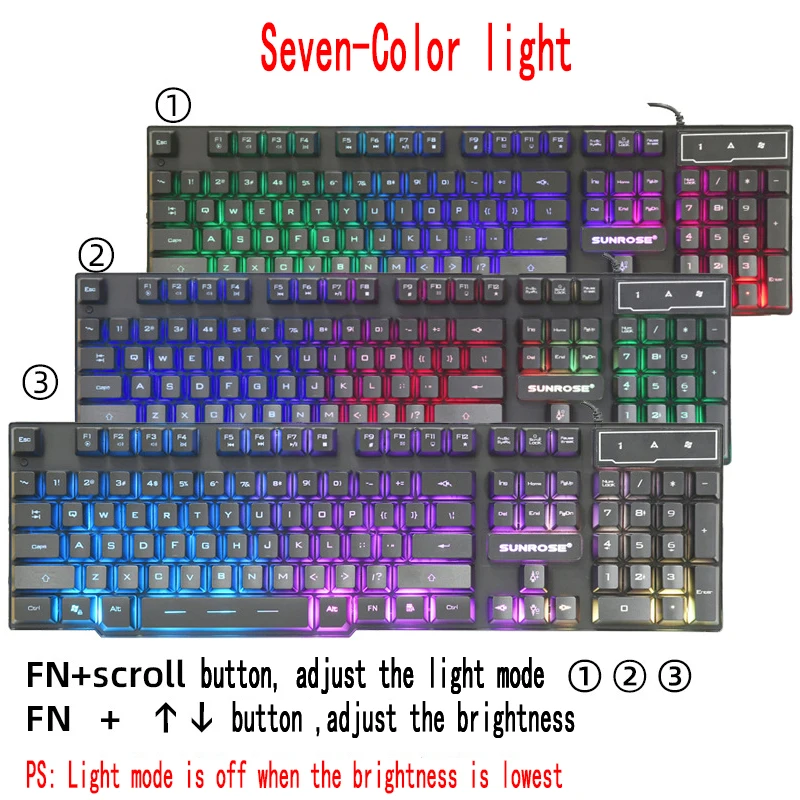 Russian Keyboard Wired Gaming Keyboard 104 Keys Backlit LED Keyboards USB Waterproof Mechanical Feel Gamer Keyboard For Laptop