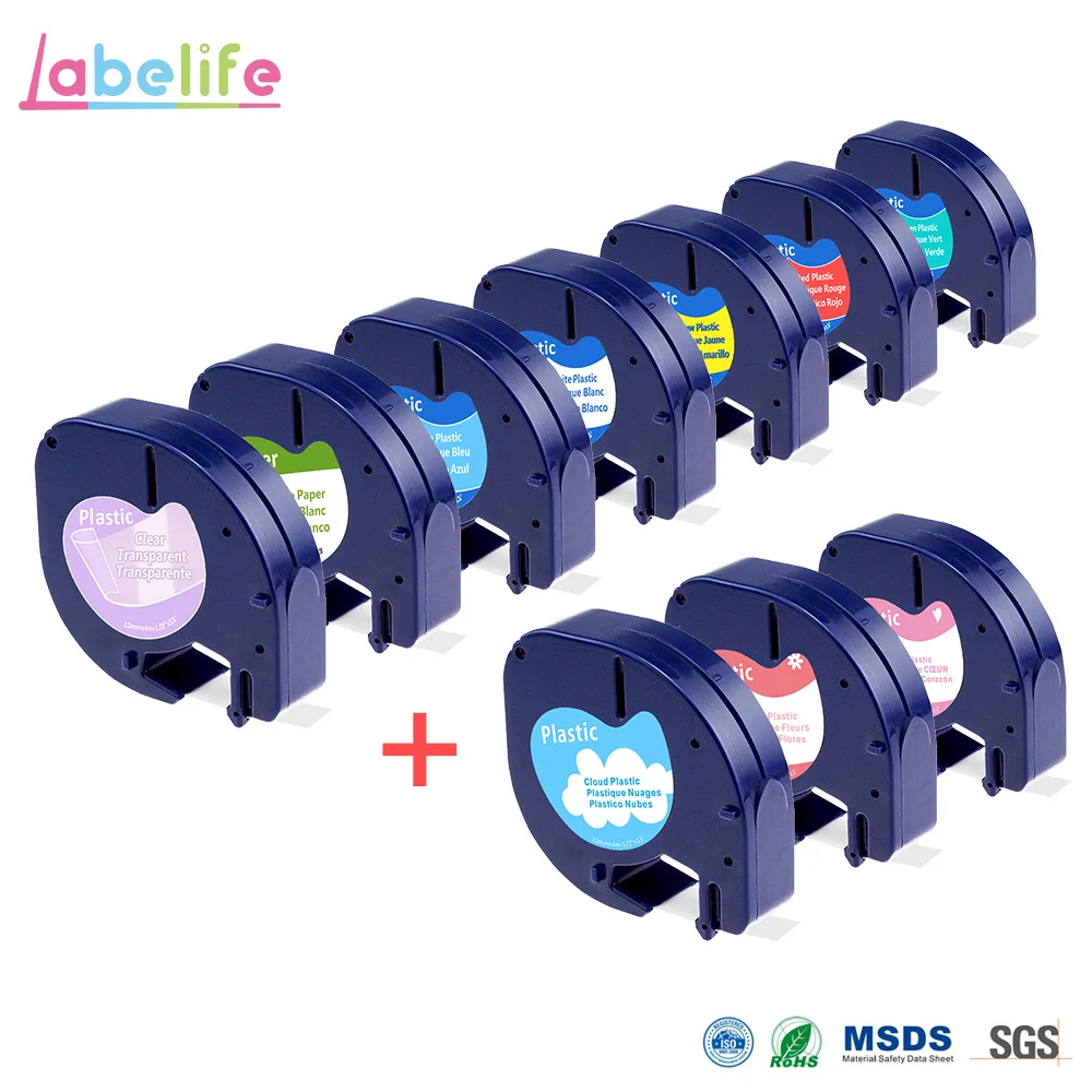 

Labelife 1pcs DYMO LetraTag Label Tape 91330 Black on White Paper 12mm x 4m LT 91330 Marker Ribbons Replace for DYMO Printer
