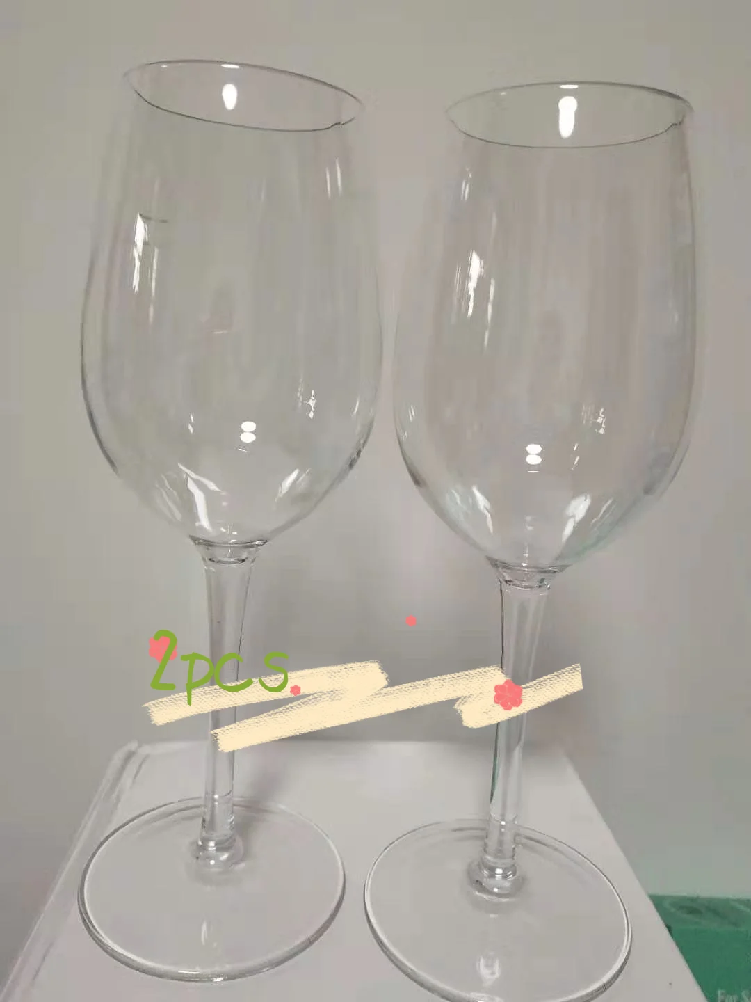 Fondo cuadrado acampar Mejor que las gafas de policarbonato, bodas Vasos de vino de plástico Set de 4 vasos de vino blanco rojo sin romper Irrompible reutilizables 16 oz 450 ml Vasos para fiestas
