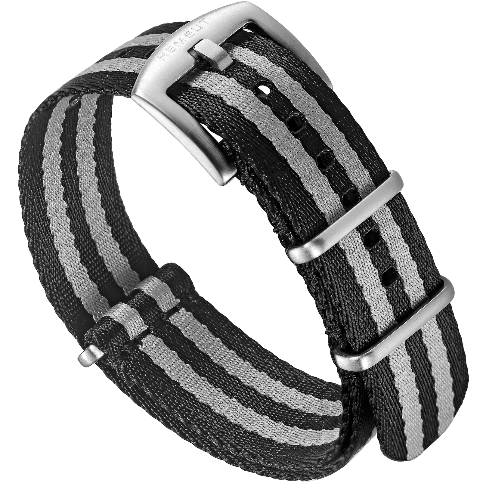 Hemsut Pulseira de Relógio Náilon Uma Peça Substituir Cinto de Segurança Correias de Pulso para o Homem ou Mulher 18 mm 20 mm 22 mm 24 mm - Image 4