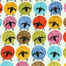 half yard plain cotton fabric with cartoon animal sheep print, handmade DIY garment dress cloth cotton CR-197