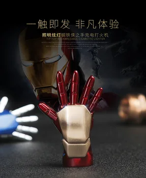 

BD1512 Iron Man Energy Hand Personality Creative USB Charging Lighter Tungsten Cigarette Lighter
