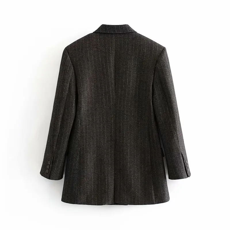 Star firefly versatile elegant office suit female casual slim striped double-breasted blazer women