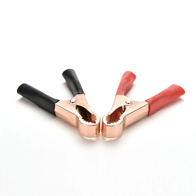 

Copper Clip Plated Battery Charger Test Kit Red&Black 80mm For Jump Starter 2pcs Alligator Electrical