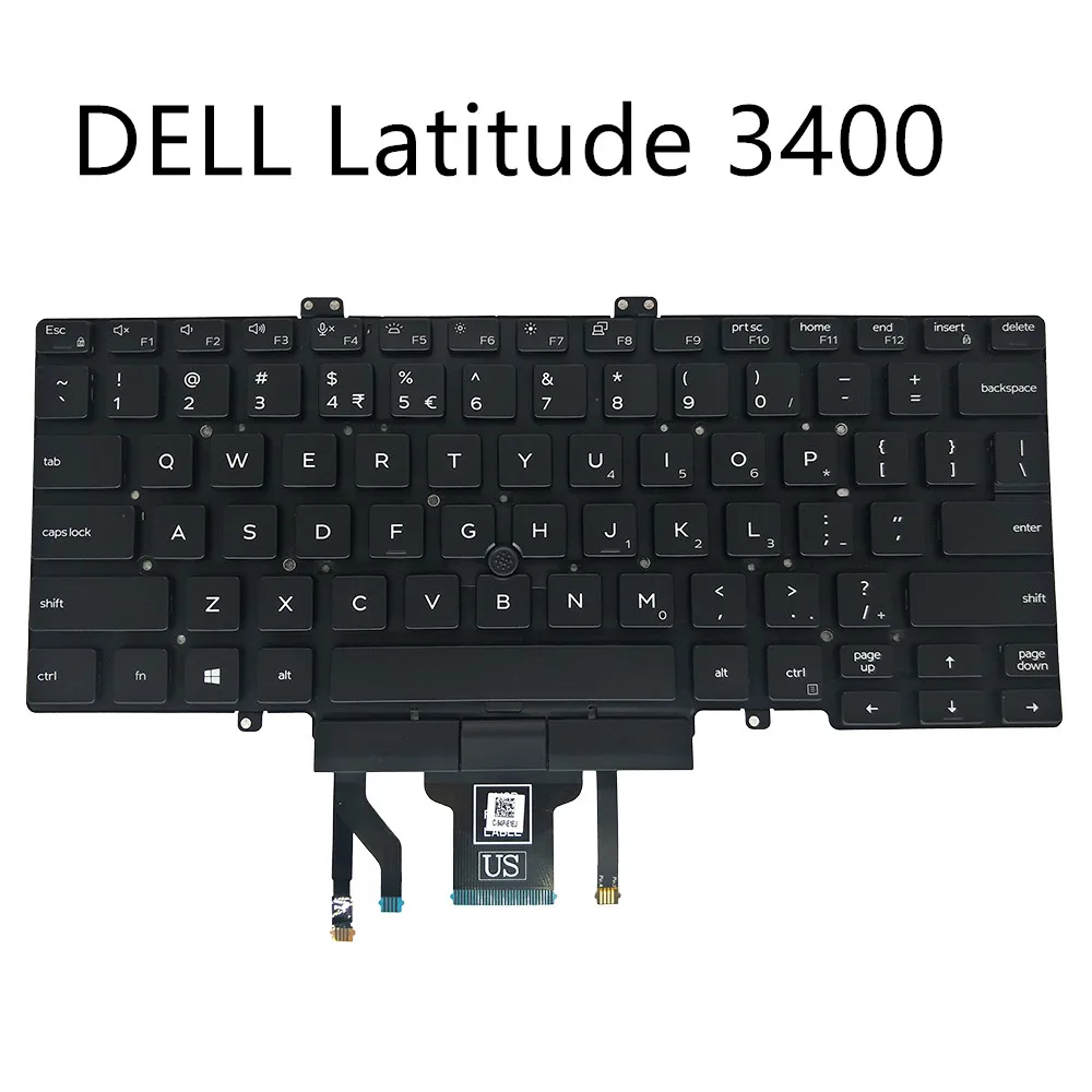 

UI keyboard for Dell latitude 3400 UI layout black with Trackpoint backlight 03C7CJ PK132FB2A01 DLM18G7 3C7CJ CN-03C7CJ
