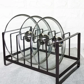 

Practical Bakeware Pot Lid Multi-layer Multipurpose Stand Carbon Steel Cutting Board Holder Durable Rustproof Storage Rack