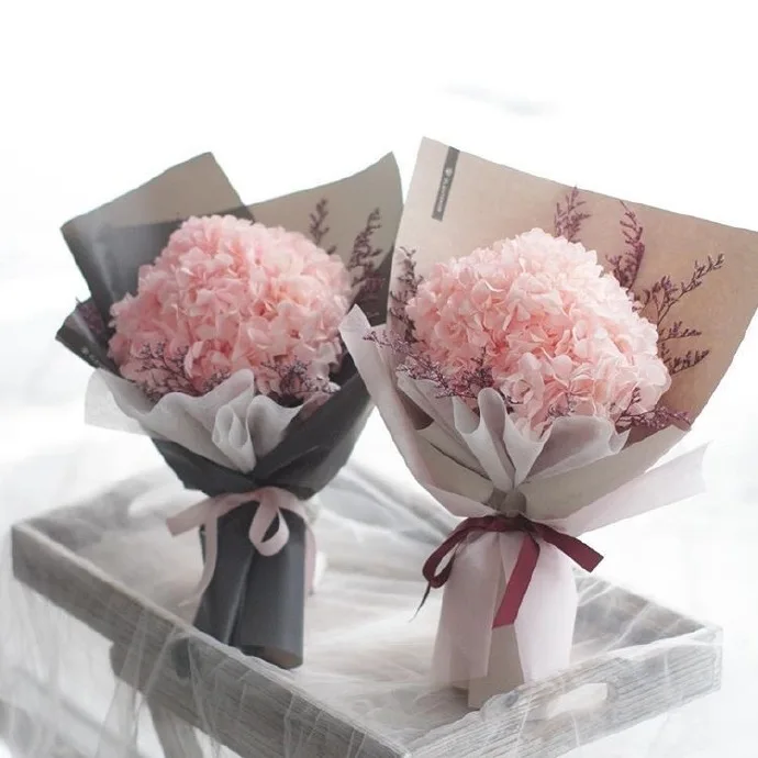 8cm 5Heads Hydrangea Artificial Flowers High Quality Silk Blooming Peony Fake Flower White Wedding Flowers Bouquet Home Decor
