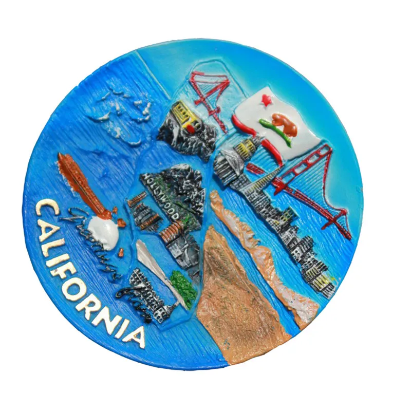 Lychee California круглый холодильник магнитная наклейка знаменитый пейзаж магнит на холодильник современные украшения для кухни