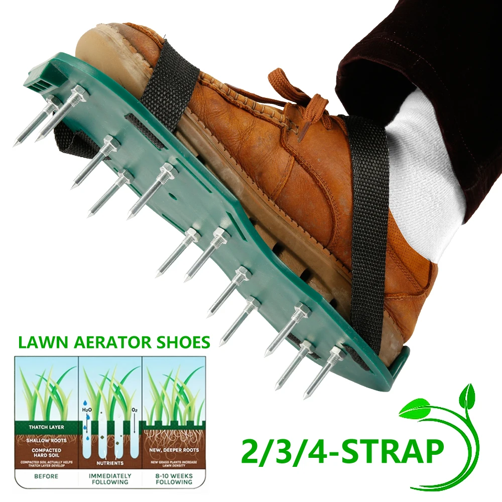 Lawn Aerator Shoes Garden Yard Care Heavy Duty Spiked Strap Sandal Soil Scarification Tools | Инструменты