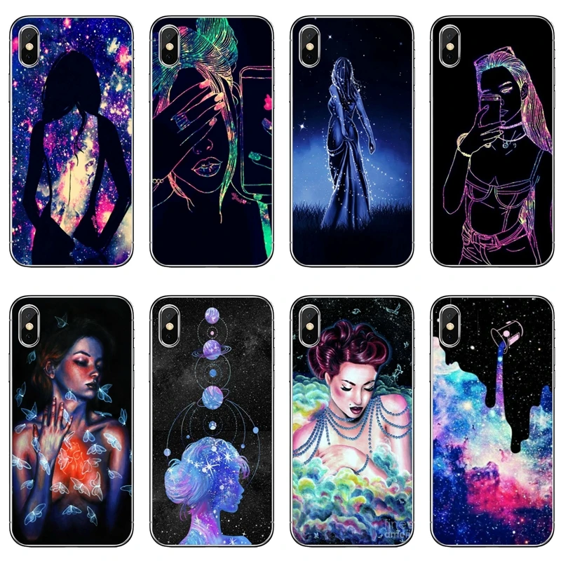 Девушка звездное небо планеты космической крышка чехол для samsung Galaxy S10 Lite S9 S8 S7 S6