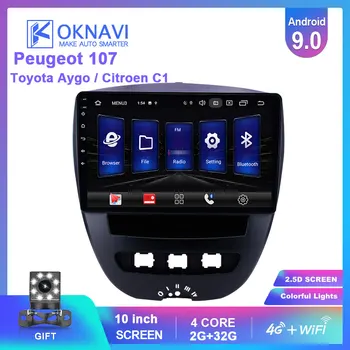 

OKNAVI Android 9.0 Car Multimedia Video Player For Peugeot 107 Toyota Aygo Citroen C1 2005-2013 Radio Stereo GPS Navigation 4G