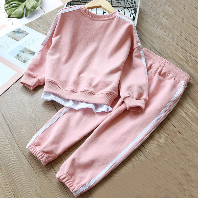 

Girls Solid Color Casual Pants 2019 Pieces Korean-style CHILDREN'S Sweater Spring And Autumn Two New Style Children Casual Sport