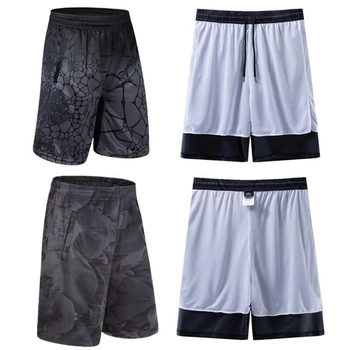 

Men's Basketball Shorts 2 Layers Inner Mesh Quick Drying Skin Cool Plus Size Loose Running GYM Bodybuilding pantalones cortos