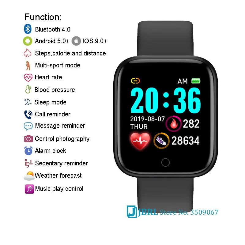 Lesfit розовые Смарт часы для женщин и мужчин Android IOS силиконовый ремешок