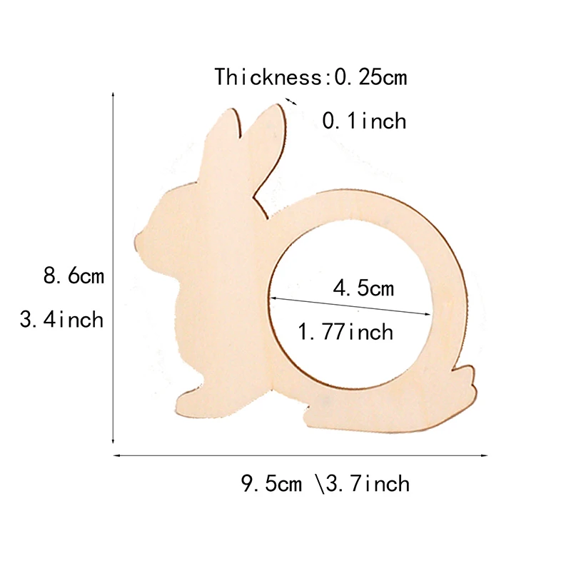 10 шт. деревянные кольца для салфеток на день рождения, свадьбу, декор стола, олень, рог, курица, яйцо, слон, овца, кролик, креативные деревянные кольца для салфеток - Цвет: rabbit