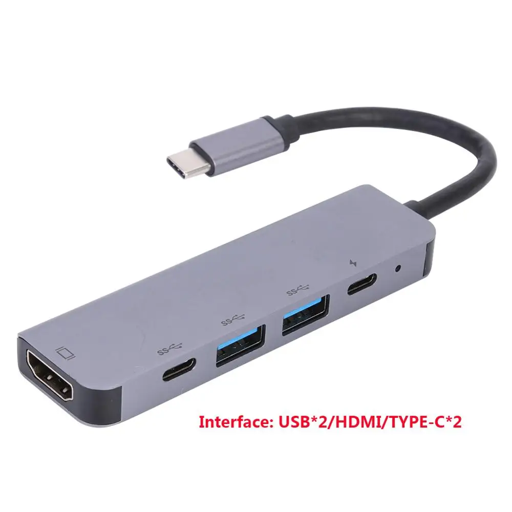 8/7/6/5/4 Порты USB TYPE-C концентратор Gigabit LAN док-станция USB C на HDMI RJ45 адаптер конвертер usb-хаб для компьютера Тетрадь - Цвет: 5 in 1 A