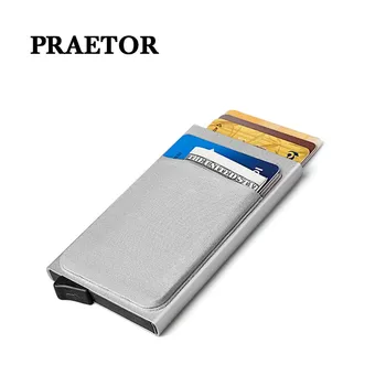 

Business Men Credit Card Holder Metal Wallet Case ID Card Holder Elasticity Back Pouch Minimalist Card Holder kaarthouder