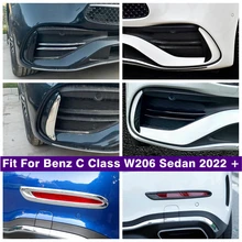 

Front Rear Foglight Fog Lights Lamps Eyelid Eyebrow Cover Trim Fit For Benz C Class W206 Sedan 2022 Chrome / Carbon Fiber Look