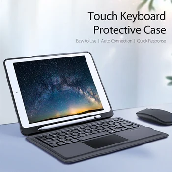 

PressPad Keyboard for iPad 9.7inch Air/Air2 /2016/2017/2018 Track Pad Keyboard Case with BT5.0 Ultra Slim ic Keyboard