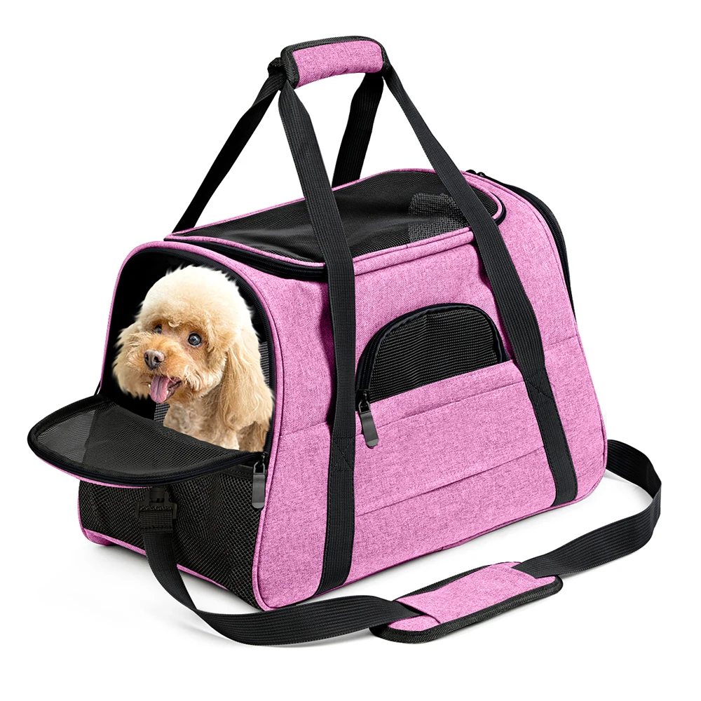 Promo Dog-Carrier-Backpack Transporter-Bag Airline-Approved Pet-Dog Cats Dogs Pink for Soft-Sided dmx5MnD6AG9