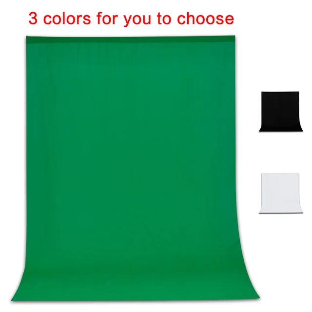 SH 1.6M x 2M/3M พื้นหลังสีเขียวผ้าผ้าฝ้ายผ้าสิ่งทอหน้าจอสีขาว Chroma Key สําหรับ Photo Studio ถ่ายภาพ 1