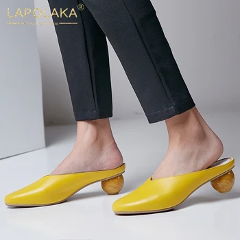 

Lapolaka 2020 Hot Sale Genuine Cow Leather Strange Style Concise Pumps Woman Shoes Slip On Summer Shoes Women Pumps Mules
