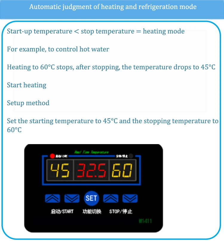 Pymeter XH-W1411, цифровой регулятор температуры, три дисплея, многофункциональный регулятор температуры, контрольный переключатель-19-99 ℃