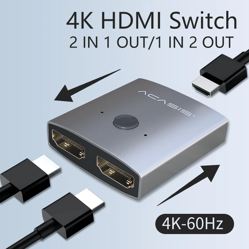 HDMI сплиттер 4K HDMI переключатель Би-направление 1X2/2X1 адаптер HDMI коммутатор 2 в 1 выход для PS4/3 ТВ коробка HDMI переключатель