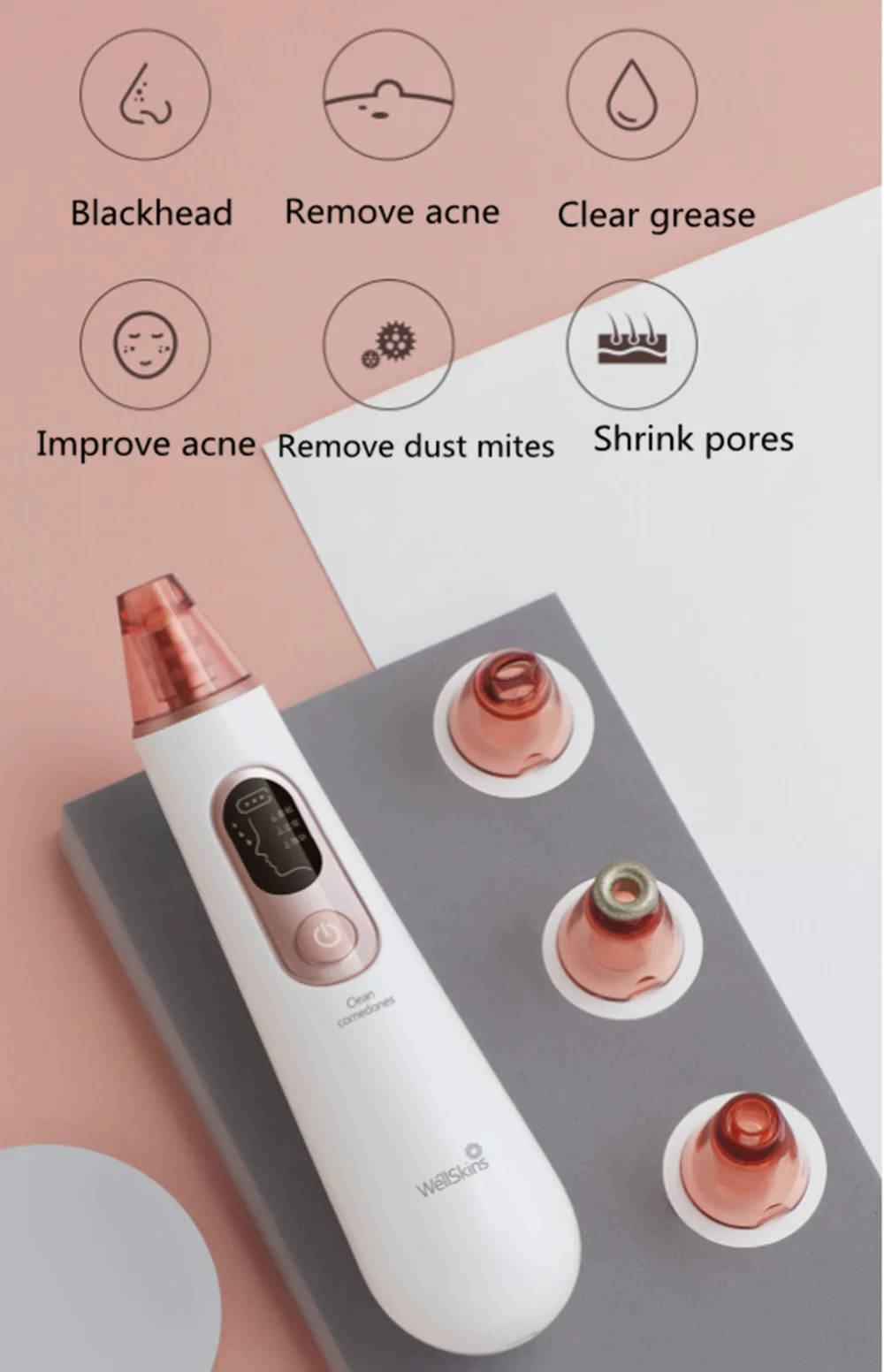 Xiaomi Wellskins Clean Beauty Blackhead Remover Face Deep Cleanser Removal Vacuum Suction Facial Beauty Care Tool Skin Care
