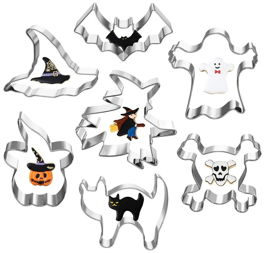 

7PCS Stainless Steel Cookie Cutter Set Halloween Cookies Cutters