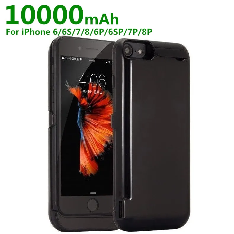 10000 мАч чехол для портативного зарядного устройства мобильного телефона iPhone 6 6s 7 8
