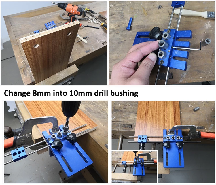 Деревообрабатывающий инструмент DIY деревообрабатывающий Столярный станок высокой точности дюбель Джиг Комплект 3 в 1 сверлильный локатор сверлильный направляющий комплект