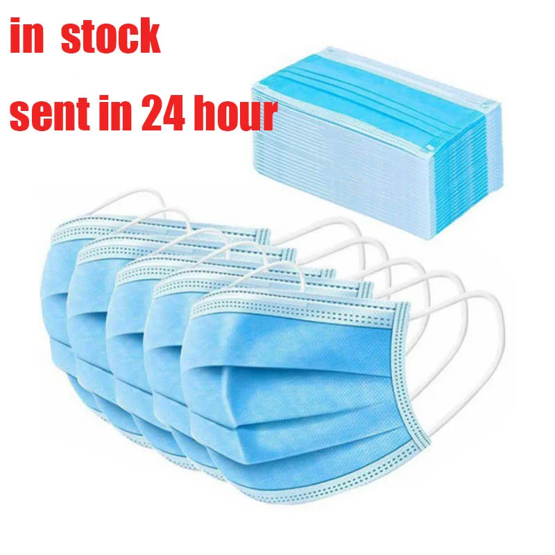 

20/50pcs Anti-dust Safe and Breathable Face Mask Non-Woven 3 Layers Disposable PM2.5 Virus Earloops Masks In stock