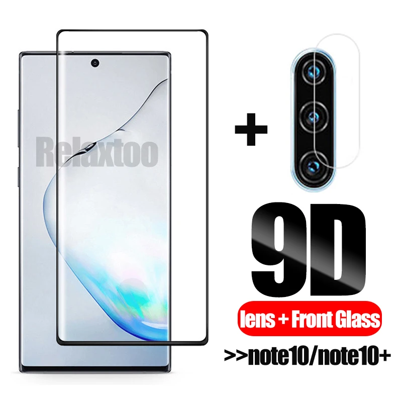 

2-in-1 Curved protective glass For samsung galaxy note 10 pro Camera lens Film on the note10 plus 10+ Tempered screen protector