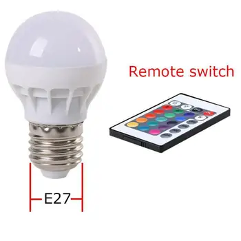 

RGB LED Light Bulb - Color Changing with Remote Control,3W-E27-B50
