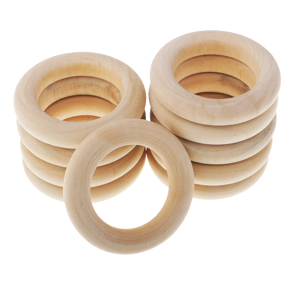 10x Blank Wood Loop Teething Ring Circles For Jewelry Making Kids Craft Key Ring Scrapbooking Clothing Accessories - 58mm 10x Blank Wood Loop Teething Ring Circles For Jewelry Making Kids Craft Key Ring Scrapbooking Clothing Accessories - 58mm