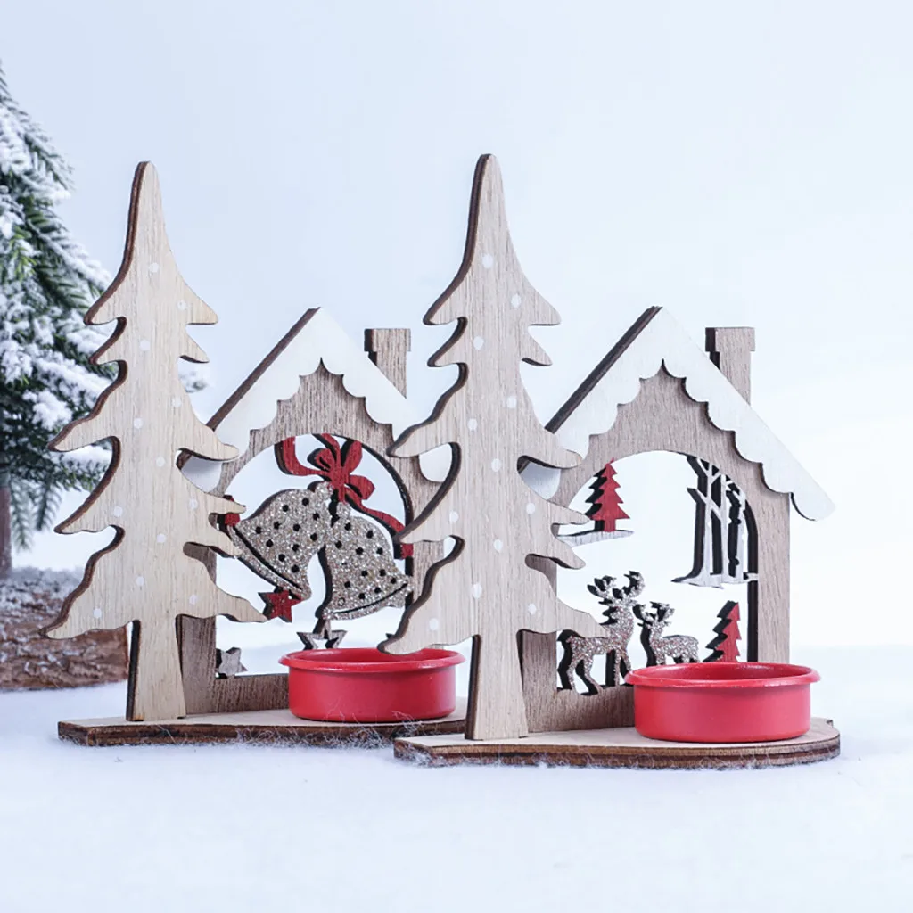 Креативный Diy Рождественский деревянный подсвечник Настольный Декор рождественские украшения для дома bricolage noel