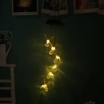 

6LED Solar Power Hummingbird Wind Chime Light Outdoor Garden Hanging Lamp Solar Light LED Lawn Light Outdoor Garden Decoration