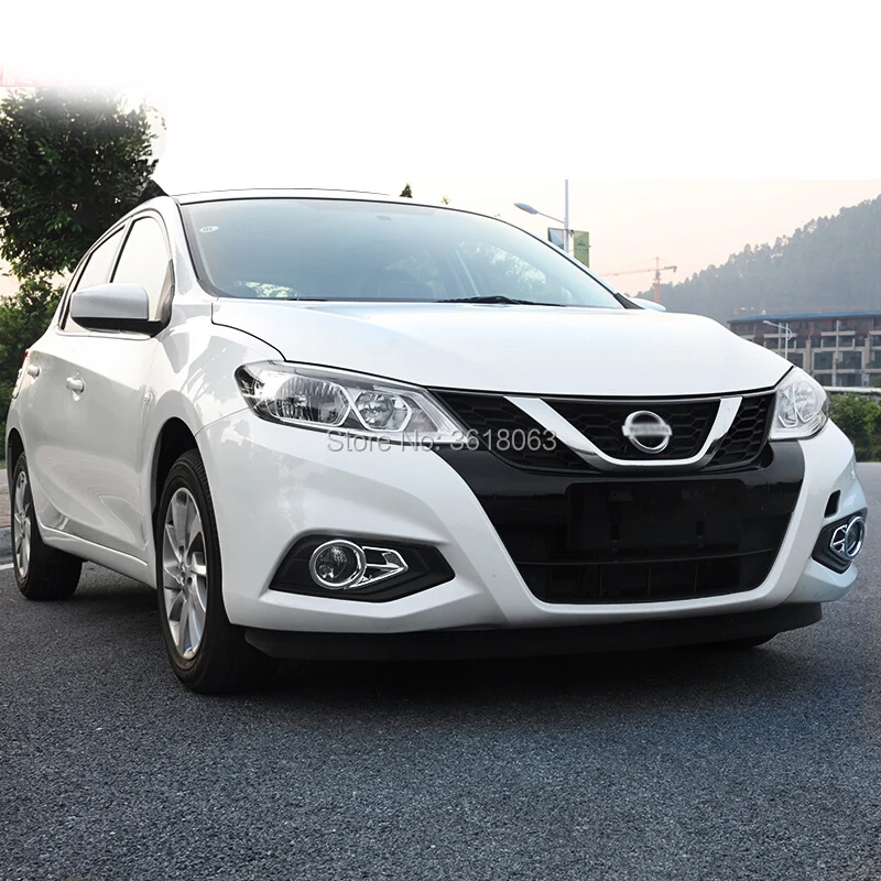 Для NISSAN TIIDA ABS хромированный передний противотуманный светильник, рамка для лампы, крышка панели, отделка автомобиля, аксессуары для украшения