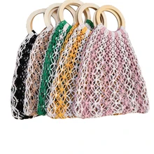 Новая богемная ручная сумка на браслет, модная женская Портативная сумка, хлопковая цветная полая Сумка-тоут