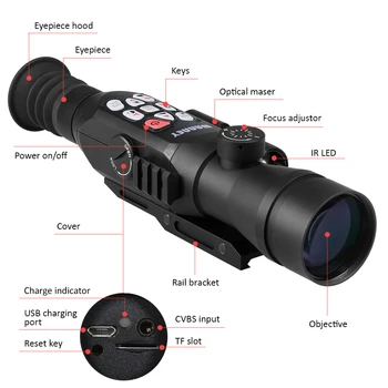 

Night Vision Telescope Monocular Nightshot Vision Scope Digital Rang Finder Ballistic Computer Scope 1080p Video Photo Wifi GPS