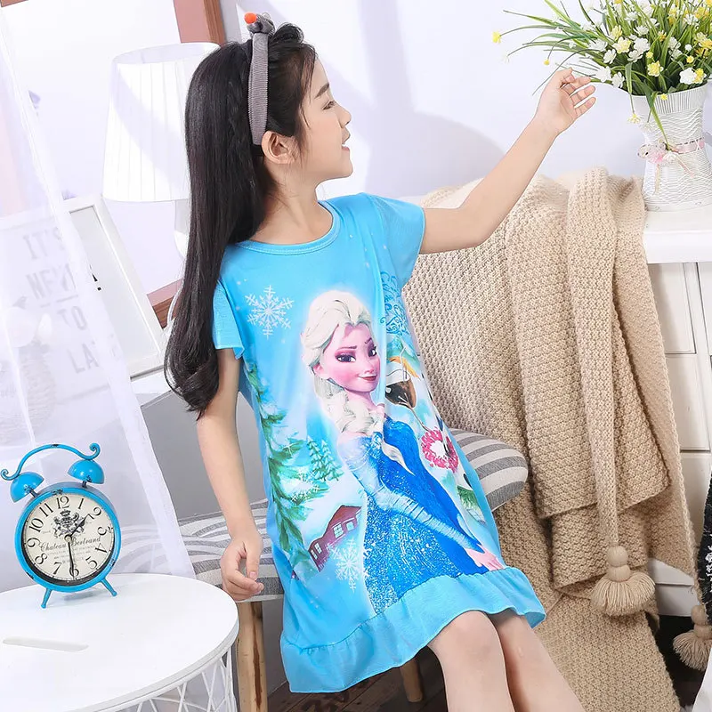 Осень Meisjes Sneeuw Koningin Анна, Эльза, Олаф Prinses Jurken voor Meisjes Verjaardag Kleren Sneeuwwitje Jurk Kids Nachtkleding - Цвет: YF010-GZ