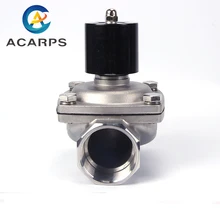 Низкое давление 1,5 дюйма 24 В Электрический электромагнитный клапан 220 В нержавеющая сталь DN40 нормально закрытый низкое давление 0-10 бар