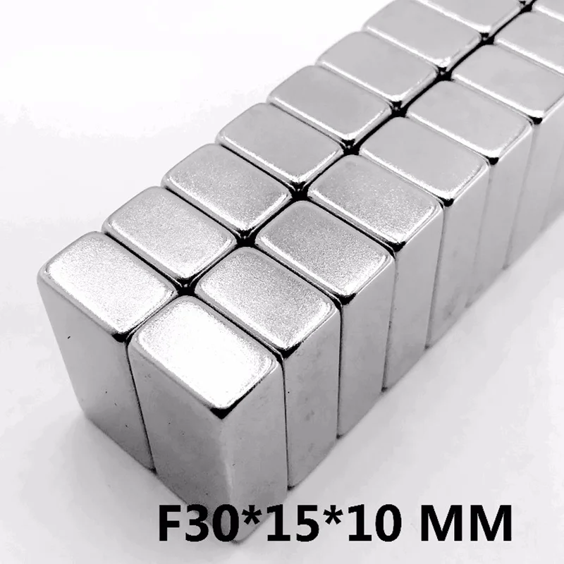 Сильный блок с неодимовыми магнитами 30x15x10 мм N35 редкоземельные NdFeB 10 шт. 30x15x10 Супер мощный Магнитный Магнит