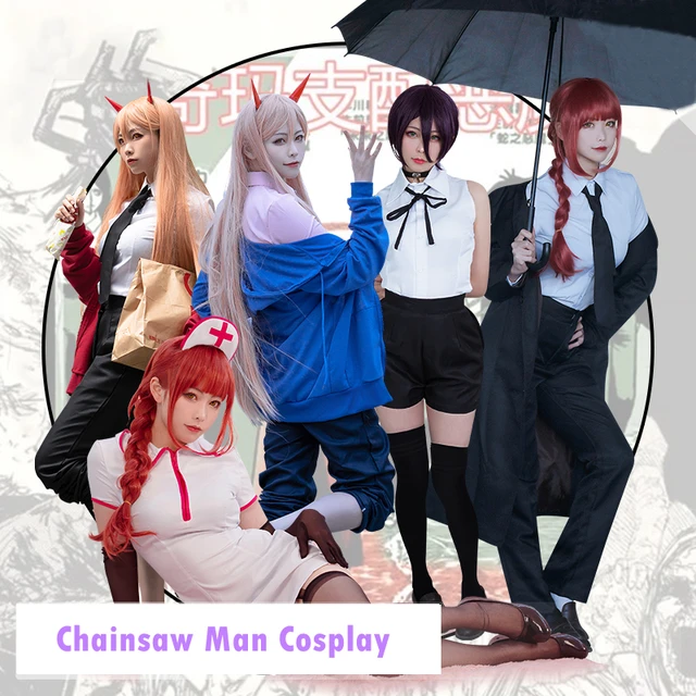 Anime Chainsaw Man Makima Angel Devil Cosplay Costume Wig Black Suit Shirt  Pants Coat Halloween Party Role Play Uniform Girls - AliExpress